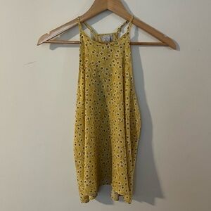 Paper Crane NWT Yellow Floral Halter Tank Size S